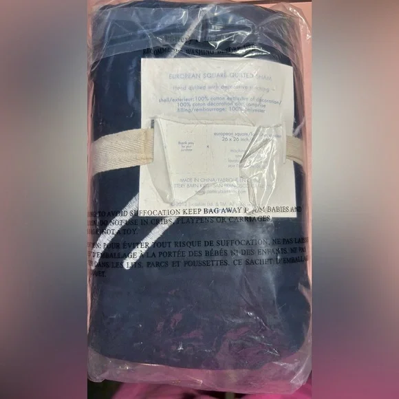 NEW Pottery Barn Star Wars Euro Sham 26” quilted Lightspeed gray and navy blue - Picture 3 of 3